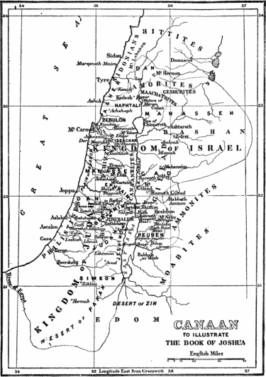 Map - Canaan: At time of Book of Joshua