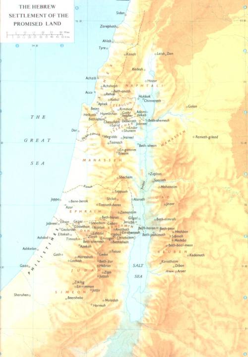 Map Preview: Inheritance of Israel's Sons in the Promised Land 
