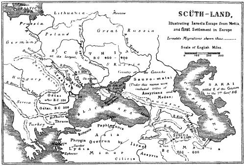 Map of SCTH-LAND:Israels's Escape from Media and First Settlement in Europe